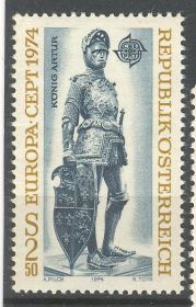 Австрія Австрия ^/--/^ Австрия 1974 Европа CEPT искусство скульптура Дюрер Фишер Англия король Артур Mi 1450 MNH ^_^^^ Австрія 1974 Європа CEPT мистецтво скульптура Дюрер Фішер Англія король Артур Mi 1450 MNH - фото фото фото