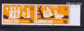 Малі Держави Європи Малые Государства Европы ^/--/^ ZM Гибралтар 1980 г MNH - сцепка -  Рождество ^_^^^ ZM Гібралтар 1980 MNH - зчіпка - Різдво - фото фото фото