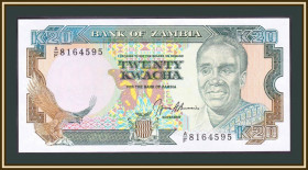 Замбія Замбия ^/--/^ Замбия 20 квача 1989-1991 P-32  (32 /--/ b) UNC ^_^^^ Замбія 20 квача 1989-1991 P-32 (32 /--/ b) UNC - фото фото фото