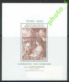 Руанда Руанда ^/--/^ Руанда 1972 Рождество живопись Йорданес бл. ^_^^^ 1972 — Різдво живопис Йорданес бл. - фото фото фото