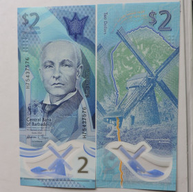 Карибський басейн Карибский бассейн ^/--/^ Барбадос 2 доллара 2022 UNC - фото фото фото