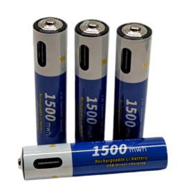Акумулятори Аккумуляторы ^/--/^ USB-аккумуляторы AAA USB Type-C 1.5 /--/ V Li-ion (4 шт. в кейсе) ^_^^^ USB-акумулятори AAA USB Type-C 1.5 /--/ V Li-ion (4 шт. в кейсі) - фото фото фото