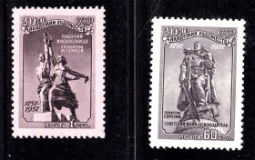СРСР - СССР - ^/--/^ СССР  1957 г  МNН  -  скульптура - ^_^^^ СРСР 1957 р. МNН - скульптура - фото фото фото