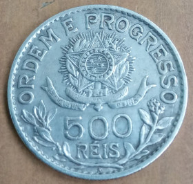 Бразилія Бразилия ^/--/^ Бразилия 500 рейс 1913 года Серебро!!! ^_^^^ Бразилія 500 рейс 1913 року Срібло!!! - фото фото фото