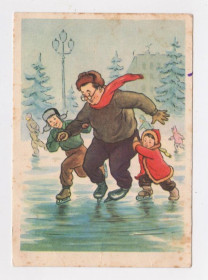 СРСР СССР ^/--/^ ПЕРВЫЕ ШАГИ = листівка 1955 р. = ФРИДМАН = п/п ^_^^^ ПЕРВЫЕ ШАГИ = открытка 1955 г. = ФРИДМАН = п/п - фото фото фото