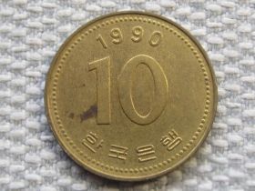 Республіка Корея Республика Корея ^/--/^ Южная Корея 10 вон 1990 года #5672 ^_^^^ Південна Корея 10 вон 1990 року #5672 - фото фото фото