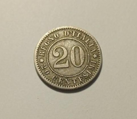 Інше Другое ^/--/^ Італія. 20 чентезимо. 1894. ^_^^^ Италия. 20 чентезимо. 1894. - фото фото фото