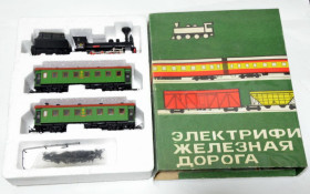 H H ^/--/^ Набор СЖД - паровоз Ов + 2 пригородных вагона Масштаб НО Курск ^_^^^ Набір СЖД - паровоз Ов + 2 приміських вагони Масштаб НО Курськ - фото фото фото