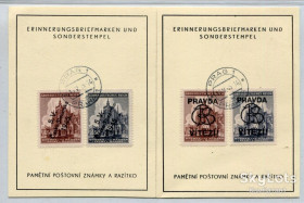 Чехословаччина Чехословакия ^/--/^ Комплект Чехія і Моравія 1945 р. Спецпогашення. ^_^^^ Комплект Чехия и Моравия 1945 г. Спецпогашение. - фото фото фото