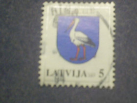 Фауна Фауна ^/--/^ Латвия-2007 г.-Герб, аист ^_^^^ Латвія-2007 р.-Герб, лелека - фото фото фото
