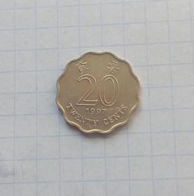 Китай Китай ^/--/^ Гон-конг, Китай  20 центов 1997 г. ^_^^^ Гон-конг, Китай 20 центів 1997 р. - фото фото фото