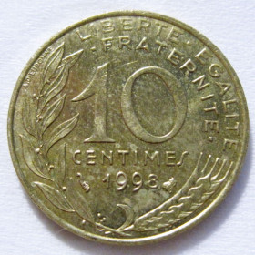 Франція Франция ^/--/^ Франція 10 сантимів 1998 року #6 /--/ П /--/ 1379 ^_^^^ Франция 10 сантимов 1998 года #6 /--/ П /--/ 1379 - фото фото фото
