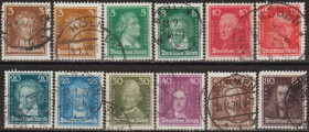 Веймарська республіка Веймарская республика ^/--/^ 1926 - Німеччина - Відомі німці Mi.385-97 _24,0 € ^_^^^ 1926 - Германия - Известные немцы Mi.385-97 _24,0 € - фото фото фото