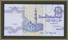 Єгипет Египет ^/--/^ Египет 25 пиастров 2001 P-57   (57 /--/ d.1) UNC ^_^^^ Єгипет 25 піастрів 2001 P-57 (57 /--/ d.1) UNC - фото фото фото