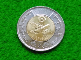 Канада Канада ^/--/^ 2024 Канада 2 доллара 100-летие Королевских ВВС Канады. UNC ^_^^^ 2024 Канада 2 долари 100-річчя Королівських ВПС Канади UNC - фото фото фото