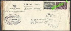 Острівні держави Островные государства ^/--/^ Куба 1945 Колумб табак 2 /--/ м.письмо ^_^^^ Куба 1945 Колумб тютюн 2 /--/ м.лист - фото фото фото