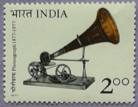 Індія Индия ^/--/^ Индия 1977 100 лет звукозаписи Mi 727 MNH ^_^^^ 1977 100 років звукозапису Mi 727 MNH - фото фото фото
