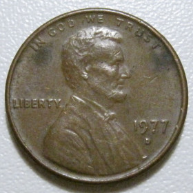 Обігові Обиходные ^/--/^ США 1 цент 1977 року D #40048 ^_^^^ США 1 цент 1977 года D #40048 - фото фото фото
