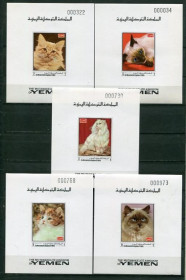 Фауна Фауна ^/--/^ Йемен Yemen Kingdom Proof Cats Ministerblock Mi 997-1001 MNH ^_^^^ Ємен Yemen Kingdom Proof Cats Ministerblock Mi 997-1001 MNH - фото фото фото