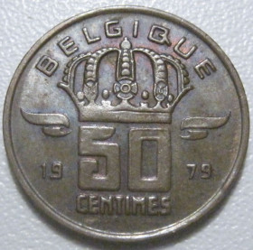 Бельгія Бельгия ^/--/^ Бельгія 50 сантимів 1979 року Belgique 42469 ^_^^^ Бельгия 50 сантимов 1979 года Belgique 42469 - фото фото фото
