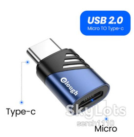 Кабелі Кабели ^/--/^ Elough micro USB - USB 2.0 Type-C OTG адаптер переходник  передача данных металл! ^_^^^ Elough micro USB - USB 2.0 Type-C OTG адаптер перехідник передача даних метал! - фото фото фото