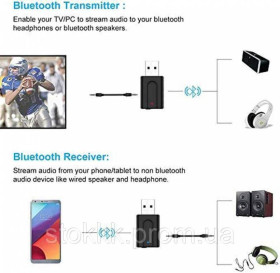Розумні годинники (Smart watch) Умные часы (Smart watch) ^/--/^ 2 В 1 Bluetooth 5.0 Передатчик Приемник, Портативный Bluetooth ^_^^^ 2 В 1 Bluetooth 5.0 Передавач Приймач, Портативний Bluetooth - фото фото фото