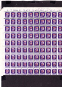 Італія, Ватикан Италия, Ватикан ^/--/^ Италия  1944 г  MNH -  личности - надпечатка - 90 марок - часть листа ^_^^^ Італія 1944 р. MNH - особистості - наддрук - 90 марок - частина аркуша - фото фото фото