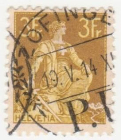 Швейцарія Швейцария ^/--/^ Швейцария 1908  г. № 106  гашеная ^_^^^ Швейцарія 1908 р. No 106 гашена - фото фото фото