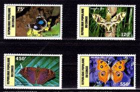 Мистецтво Искусство ^/--/^ Фауна . Конго  1987 г MNH - бабочки ^_^^^ 1987 р. - метелики - фото фото фото