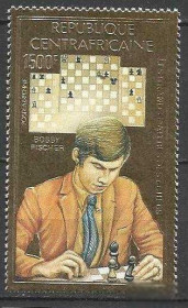 ЦАР ЦАР ^/--/^ ЦАР 1983 спорт шахматы Бобби Фишер золото 1 /--/ м. ^_^^^ ЦАР 1983 спорт шахи Боббі Фішер золото 1 /--/ м. - фото фото фото