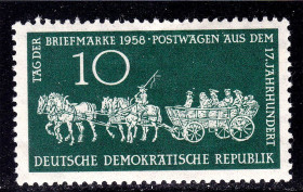 НДР, ФРН ГДР, ФРГ ^/--/^ ГДР / DDR  1958 г  MNH - экипаж - почта ^_^^^ НДР / DDR 1958 MNH - екіпаж - пошта - фото фото фото