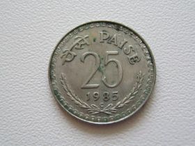 Індія Индия ^/--/^ Индия 25 пайс 1985 года. Оттава #10123 ^_^^^ Індія 25 пайс 1985 року. Відтава #10123 - фото фото фото