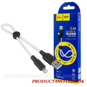 Кабелі Кабели ^/--/^ Кабель HOCO X /--/ 21 Plus USB to iP 2.4 /--/ A, 0.25 /--/ m, silicone, silicone connectors, Black+White (693147471234 - фото фото фото
