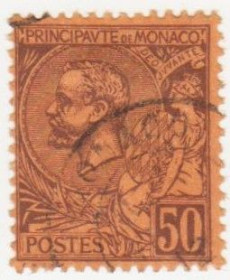 Малі Держави Європи Малые Государства Европы ^/--/^ Монако 1891  г. № 18 а гашеная ^_^^^ Монако 1891 р. No 18 а гашена - фото фото фото