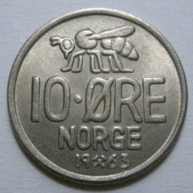 Норвегія Норвегия ^/--/^ Норвегія 10 ере 1963 року 41525 ^_^^^ Норвегия 10 эре 1963 года 41525 - фото фото фото