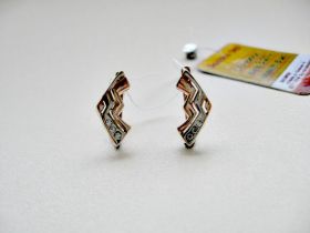 Сережки Серьги ^/--/^ Серьги с камешками 3.27 грамма Золото 585 пробы ^_^^^ Сережки з камінцями 3.27 грама Золото 585 проби - фото фото фото