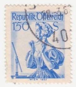 Австрія Австрия ^/--/^ Австрия  1951 г. № 985 гашеная ^_^^^ Австрія 1951 р. No 985 гашена - фото фото фото