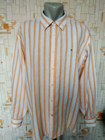 Сорочки Рубашки ^/--/^ Рубашка оранж полоса TOMMY HILFIGER лен р-р XL (состояние!) ^_^^^ Сорочка оранж смуга TOMMY HILFIGER льон р-р XL (стан!) - фото фото фото
