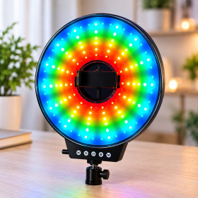 Лампи, лампочки Лампы, лампочки ^/--/^ Світлодіодна LED лампа MJ-261 / Світлодіодна LED лампа для селфі / Кільцева лампа RGB 26 см з USB підключенням ^_^^^ Светодиодная LED лампа MJ-261 / Светодиодная LED лампа для селфи / Кольцевая лампа RGB 26 см с USB подключением - фото фото фото