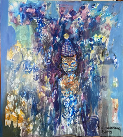Картини, Гравюри, Живопис та Графіка Картины, Гравюры, Живопись и Графика ^/--/^ В.Павлишин.  «Кіт Новорічний»2021 ^_^^^ В.Павлишин. «Кот Новогодний» 2021 - фото фото фото