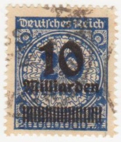 Веймарська республіка Веймарская республика ^/--/^ Германия    ( Рейх) 1923 г. №  333 гашеная ^_^^^ Німеччина (Рейх) 1923 р. No 333 гашена - фото фото фото