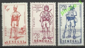 Сенегал Сенегал ^/--/^ Сенегал франц. 1941 солдаты униформа 3 /--/ м. ^_^^^ Сенегал франц. 1941 солдати уніформа 3 /--/ м. - фото фото фото
