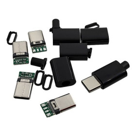 Порти, роз'єми Порты, разъемы ^/--/^ Штекер usb type C, под шнур, пластик, ^_^^^ Штекер usb type C, під шнур, пластик, - фото фото фото