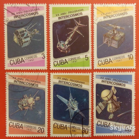 Острівні держави Островные государства ^/--/^ Куба 1987 космос Mi 3084-3089 - фото фото фото