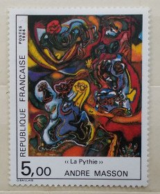 Мистецтво Искусство ^/--/^ Франция 1984 г - Андре Массон «Пифия», негаш ^_^^^ 1984 — Андре Массон «Піфія», негаш - фото фото фото