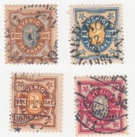 Інші країни Другие страны ^/--/^ Швеция 1862  г. № 5053  гашеная  серия ^_^^^ Швеція 1862 р. No 5053 гашена серія - фото фото фото