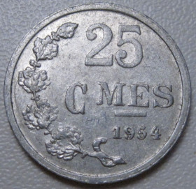 Люксембург Люксембург ^/--/^ Люксембург 25 сантимів 1954 року #6 /--/ П /--/ 2 ^_^^^ Люксембург 25 сантимов 1954 года #6 /--/ П /--/ 2 - фото фото фото