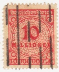Веймарська республіка Веймарская республика ^/--/^ Германия      ( Рейх) 1923 г. №  316 гашеная ^_^^^ Німеччина (Рейх) 1923 р. No 316 гашена - фото фото фото