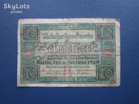 Німеччина Германия ^/--/^ Банкнота 10 марок Німеччина 1920 ^_^^^ Банкнота 10 марок Германия 1920 - фото фото фото