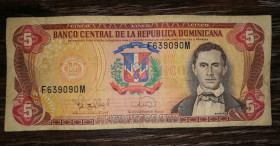 Карибський басейн Карибский бассейн ^/--/^ DOMINICAN REPUBLIC Домінікана 5 песо оро 1995 ^_^^^ Доминикана 5 песо оро 1995 - фото фото фото